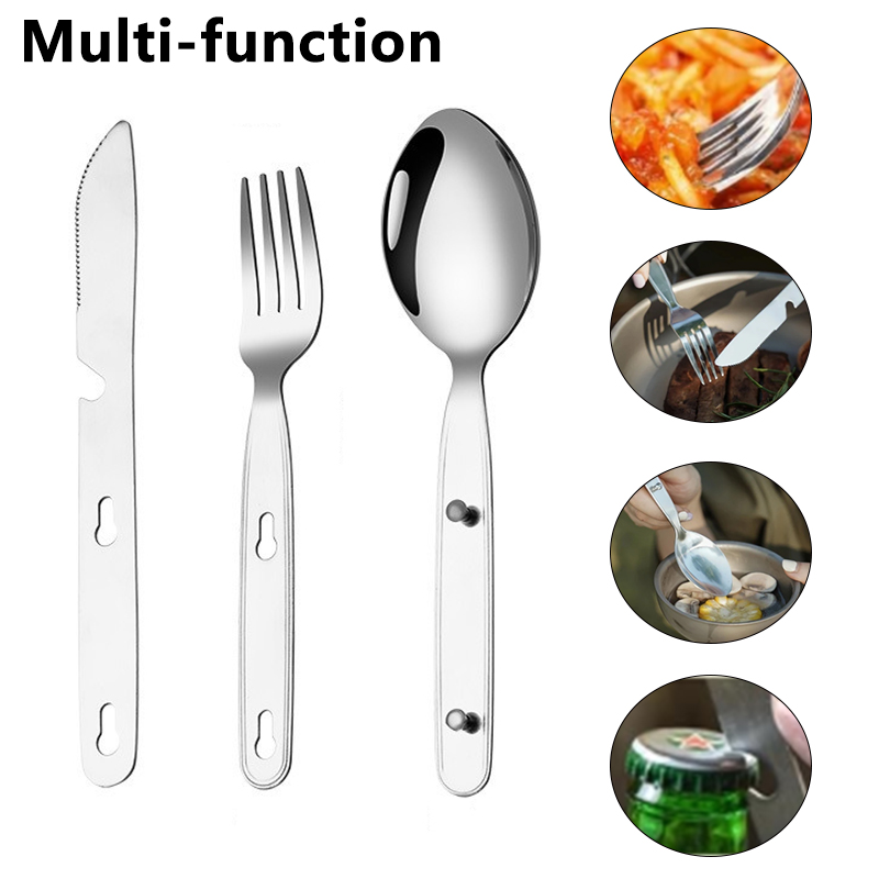 3pcs/set Folding Spoon Fork Kn - Outdoor Camping Dining Set recension och pris