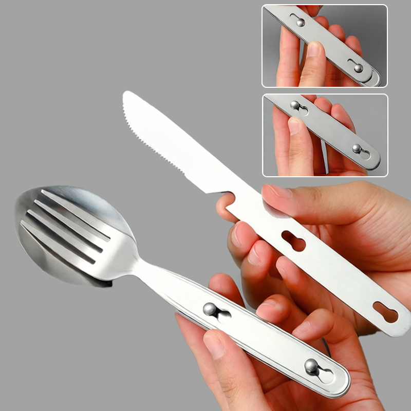 3pcs/set Folding Spoon Fork Kn - Outdoor Camping Dining Set recension och pris