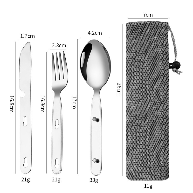 3pcs/set Folding Spoon Fork Kn - Outdoor Camping Dining Set recension och pris