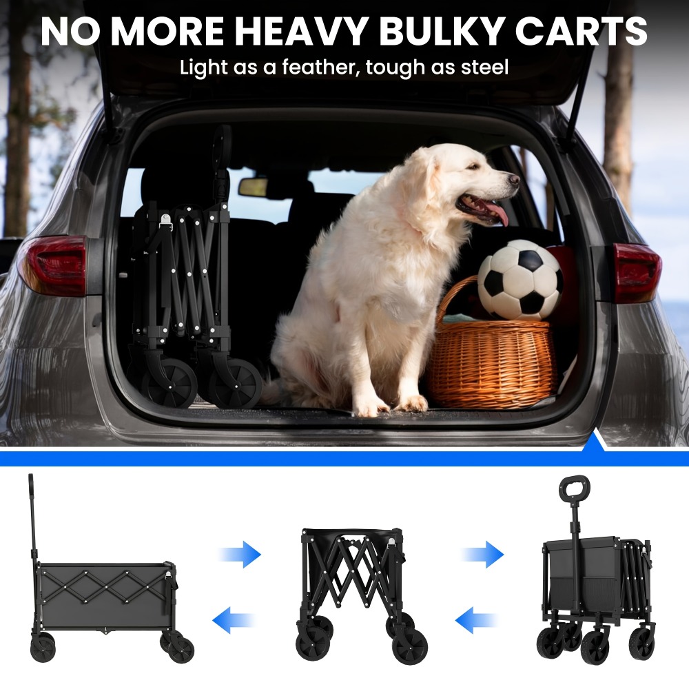 Folding Garden Cart 360 lbs Ca - Outdoor Camping Trolley recension och pris