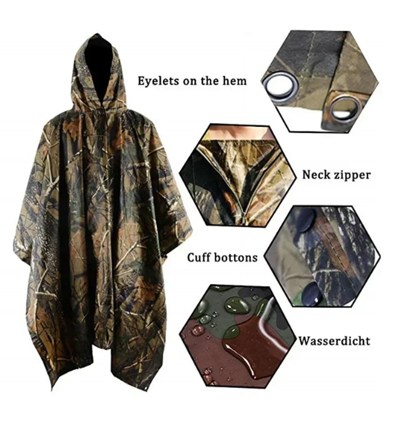 3 in 1 Multifunctional Raincoa - Camping Rain Poncho recension och pris