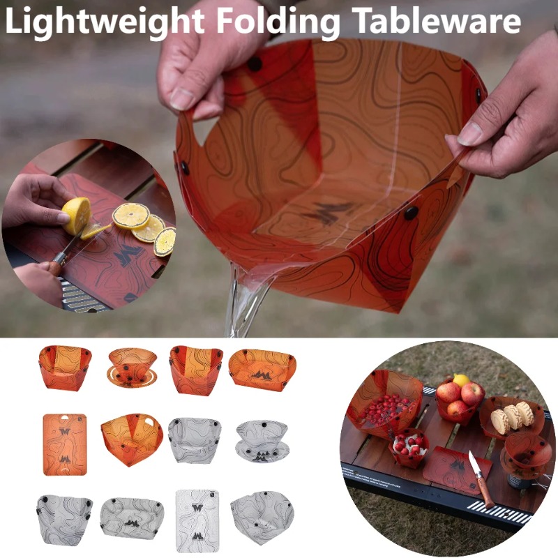 Foldable Camping Tableware Por - Outdoor Camping Dining Set recension och pris